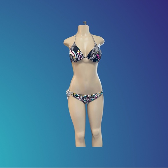Other - Reversible String Bikini colorful leopard print size S/M
